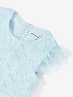 SELF PORTRAIT Girls Sequin Dress In Blue -Monna Clothing Shop SPOS4011 BLUE 3