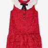 SELF PORTRAIT Girls Lace Collar Dress In Red -Monna Clothing Shop SPOS4013 RED 1
