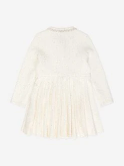 SELF PORTRAIT Girls Knitted Bow Dress In Ivory 9 SELF PORTRAIT Girls Knitted Bow Dress In Ivory -Monna Clothing Shop SPOS4017 CREAM 2