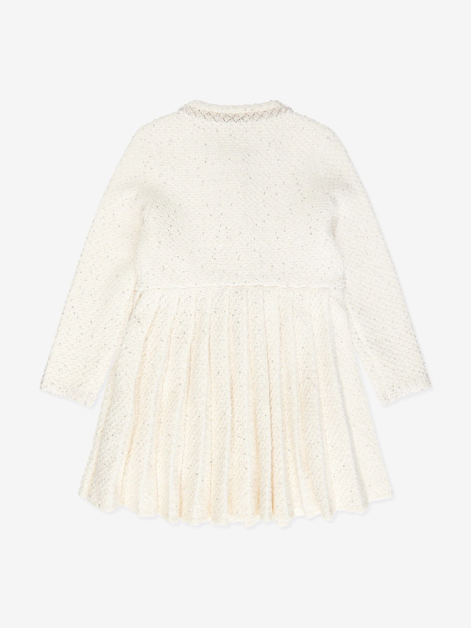 SELF PORTRAIT Girls Knitted Bow Dress In Ivory 5 SELF PORTRAIT Girls Knitted Bow Dress In Ivory - Image 3