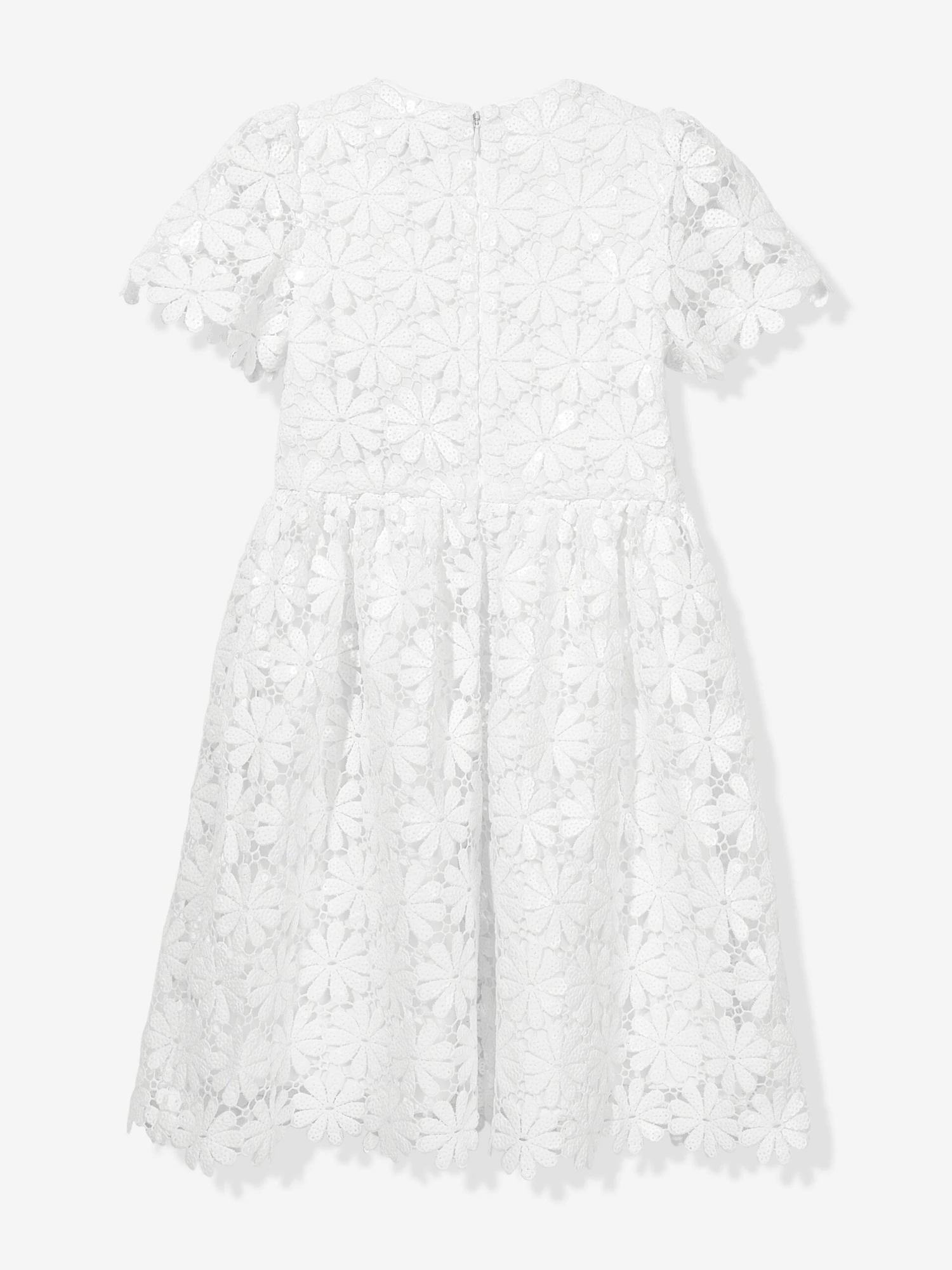 SELF PORTRAIT Girls Sequin Guipure Dress In White 4 SELF PORTRAIT Girls Sequin Guipure Dress In White - Image 2