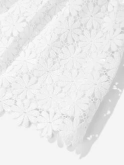 SELF PORTRAIT Girls Sequin Guipure Dress In White 9 SELF PORTRAIT Girls Sequin Guipure Dress In White -Monna Clothing Shop SPOS4019 WHITE 4