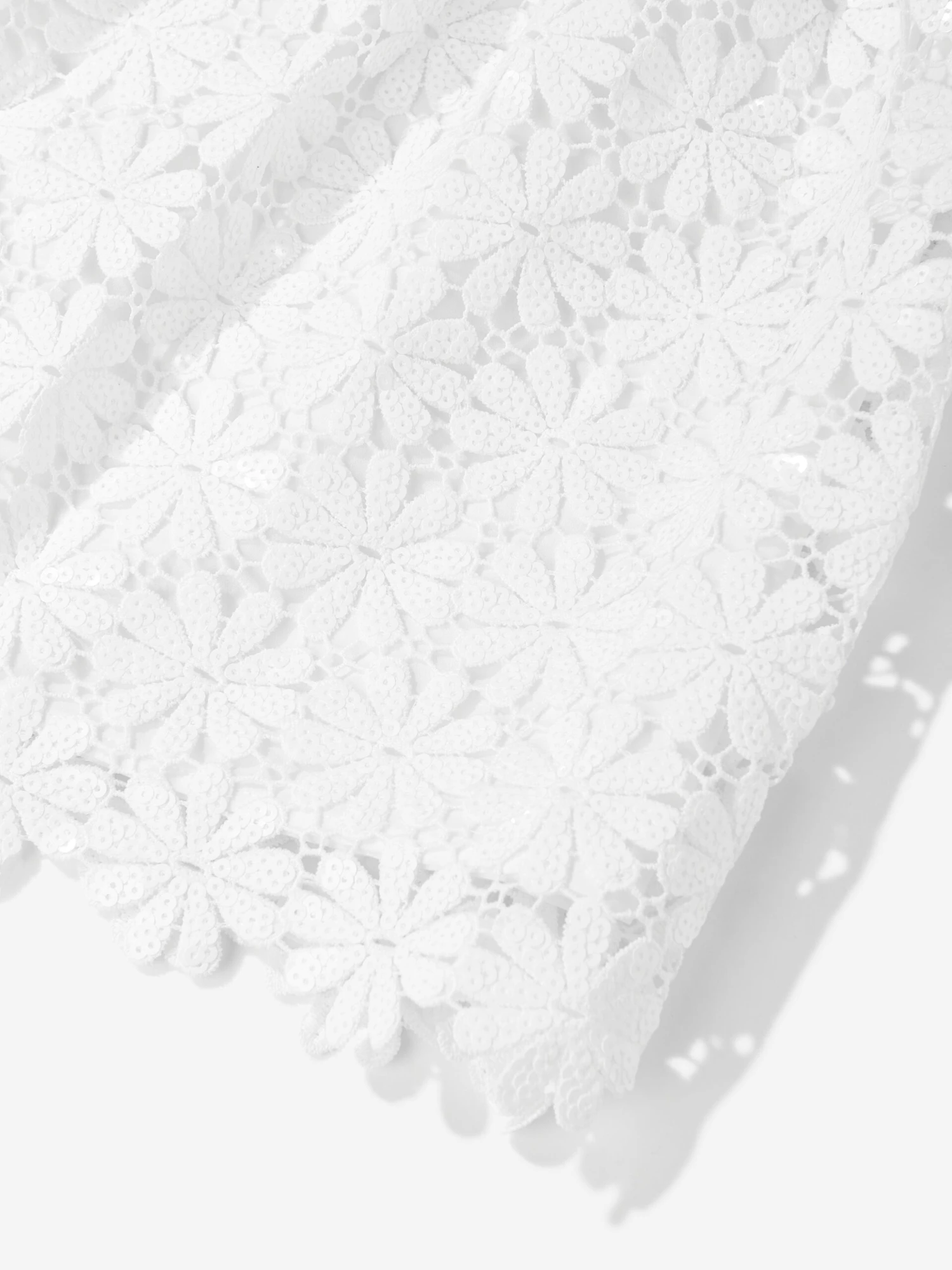 SELF PORTRAIT Girls Sequin Guipure Dress In White 6 SELF PORTRAIT Girls Sequin Guipure Dress In White - Image 4