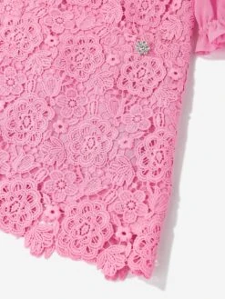 SELF PORTRAIT Girls Lace Collar Dress In Pink 9 SELF PORTRAIT Girls Lace Collar Dress In Pink -Monna Clothing Shop SPOS4024 PINK 4