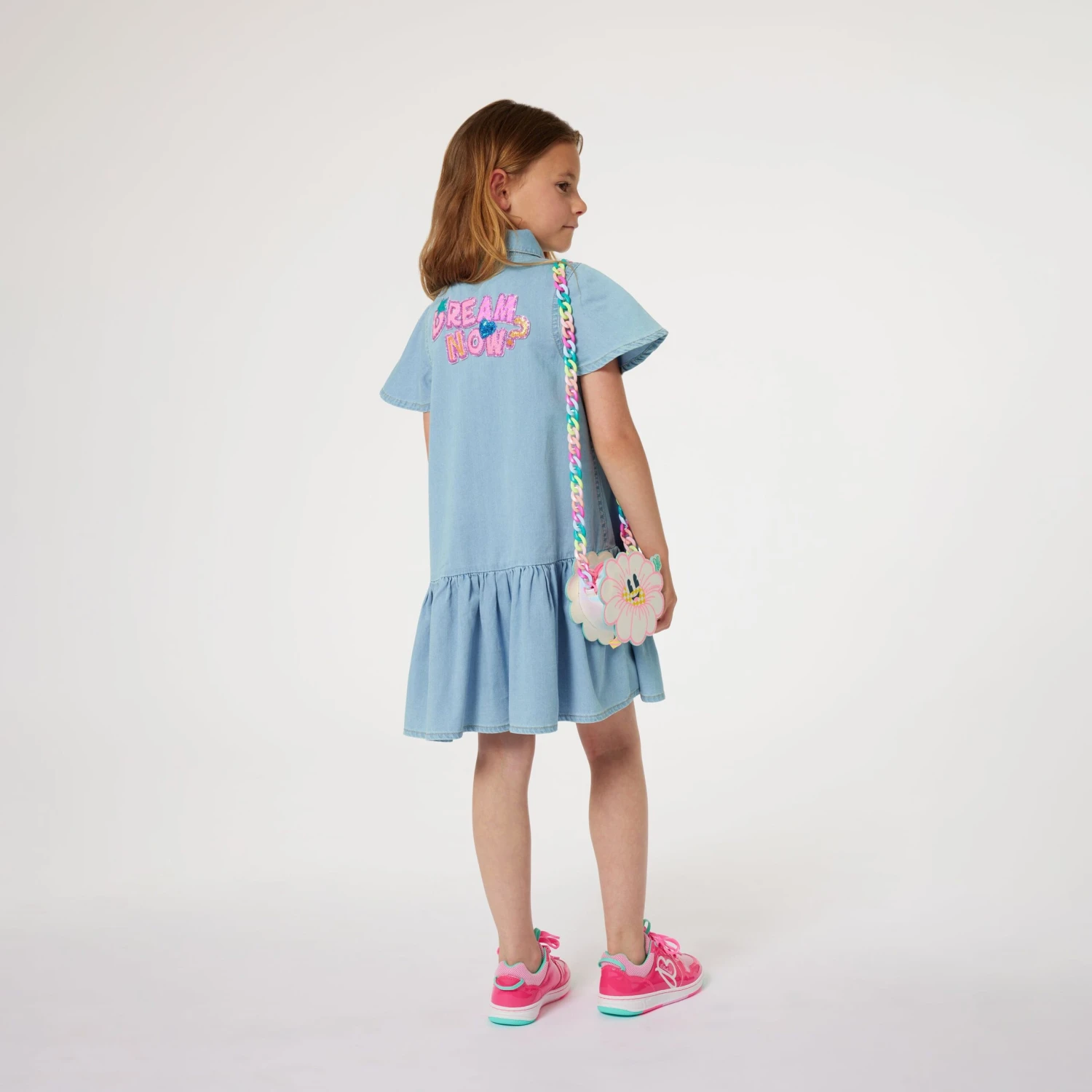 Billieblush Girls Light Denim Shirt Dress In Blue 4 Billieblush Girls Light Denim Shirt Dress In Blue - Image 2