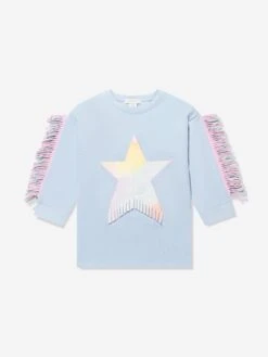 Girls Star Sweater Dress In Blue