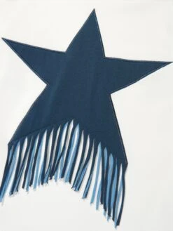 Girls Tassel Star Jersey Dress In Ivory -Monna Clothing Shop STES3065 101 3