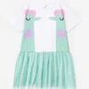 Baby Girls Seahorses Jersey Dress In Ivory -Monna Clothing Shop STES4006 IVORY 1