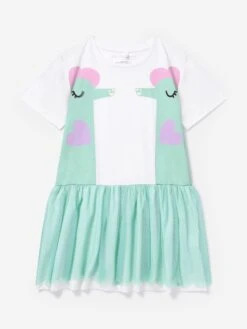 Baby Girls Seahorses Jersey Dress In Ivory