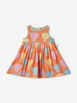 Baby Girls Shell Dress With Knickers In Orange -Monna Clothing Shop STES4007 SALMONE MULTICOLOR 3