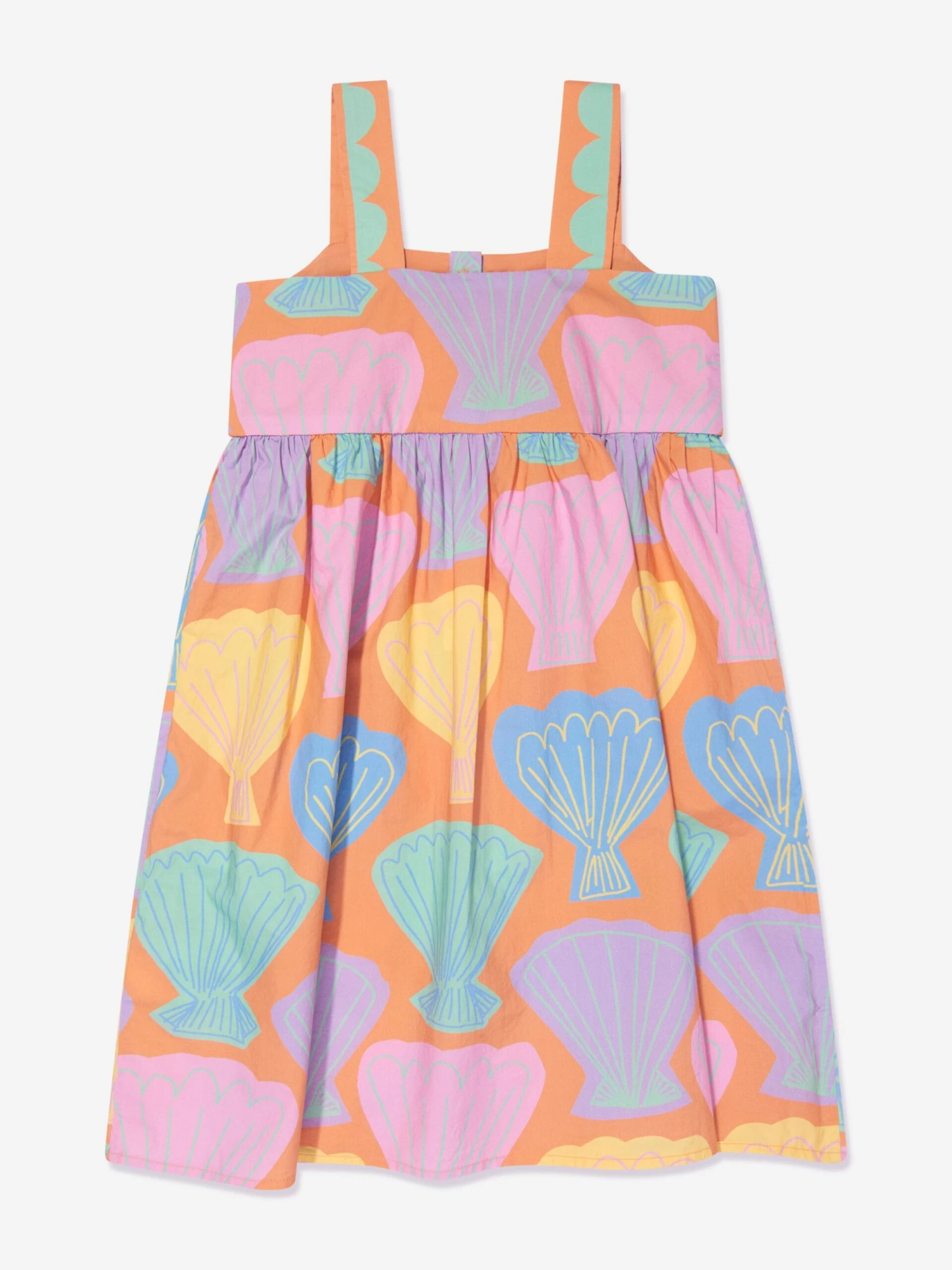 Girls Shell Print Dress In Orange 4 Girls Shell Print Dress In Orange - Image 2