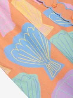 Girls Shell Print Dress In Orange 9 Girls Shell Print Dress In Orange -Monna Clothing Shop STES4009 SALMONE MULTICOLOR 4