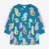 Girls Seahorses Jersey Dress In Blue -Monna Clothing Shop STES4011 AZZURRO MULTICOLOR 1