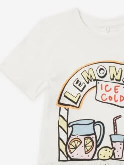 Baby Girls Lemonade Stall Jersey Dress In Ivory -Monna Clothing Shop STES4064 IVORY 3