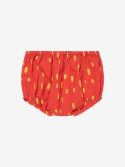 Baby Girls Strawberry Dress With Knickers In Red -Monna Clothing Shop STES4065 ROSSO GIALLO 4
