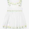 Baby Girls Flower Dress In White -Monna Clothing Shop STES4069 WHITE 1