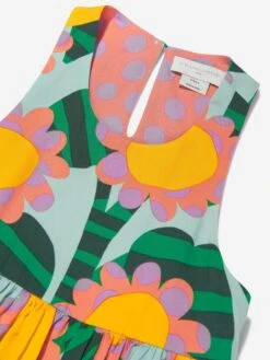 Girls Sleeveless Flower Dress In Blue -Monna Clothing Shop STES4073 CELESTE MULTICOLOR 3