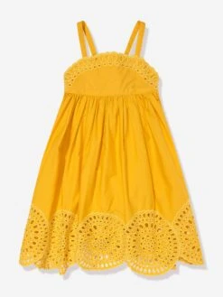 Girls Crocheted Dress In Yellow