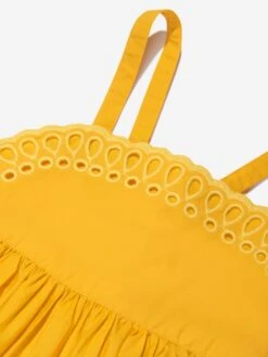 Girls Crocheted Dress In Yellow -Monna Clothing Shop STES4075 GIALLO 3