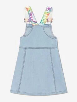 Girls Denim Pinafore Dress In Blue -Monna Clothing Shop STES4079 BLUE 2