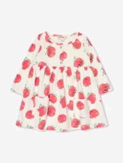 Girls Apple Pockets Dress In Ivory