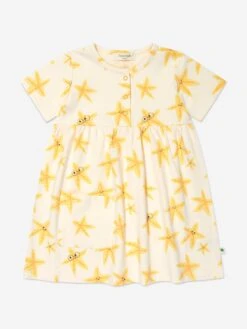 Girls Cari Starfish Pocket Dress In Ivory