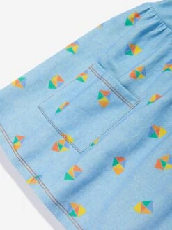 Girls Mermaid Beach Denim Pocket Dress In Blue -Monna Clothing Shop TBMS4039 BEACH DENIM 3