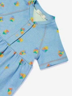 Girls Mermaid Beach Denim Pocket Dress In Blue -Monna Clothing Shop TBMS4039 BEACH DENIM 4