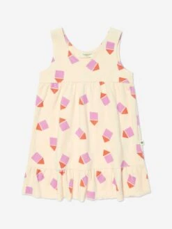 Girls Silky Terry Beach Hut Sun Dress InIvory