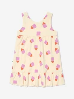 Girls Silky Terry Beach Hut Sun Dress InIvory -Monna Clothing Shop TBMS4045 PINK BEACH HUT 2