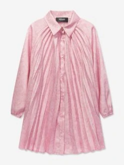 Versace Girls Barocco Shirt Dress In Pink