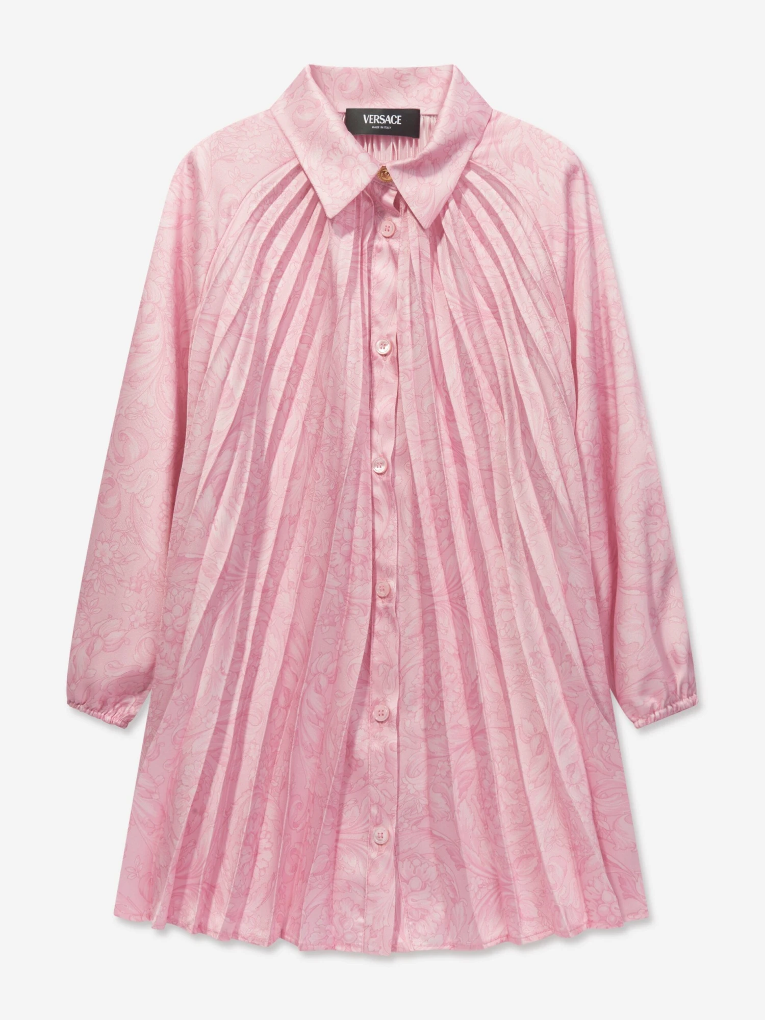 Versace Girls Barocco Shirt Dress In Pink 3 Versace Girls Barocco Shirt Dress In Pink