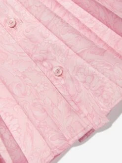 Versace Girls Barocco Shirt Dress In Pink 9 Versace Girls Barocco Shirt Dress In Pink -Monna Clothing Shop VERS4064 PALE PINK 4