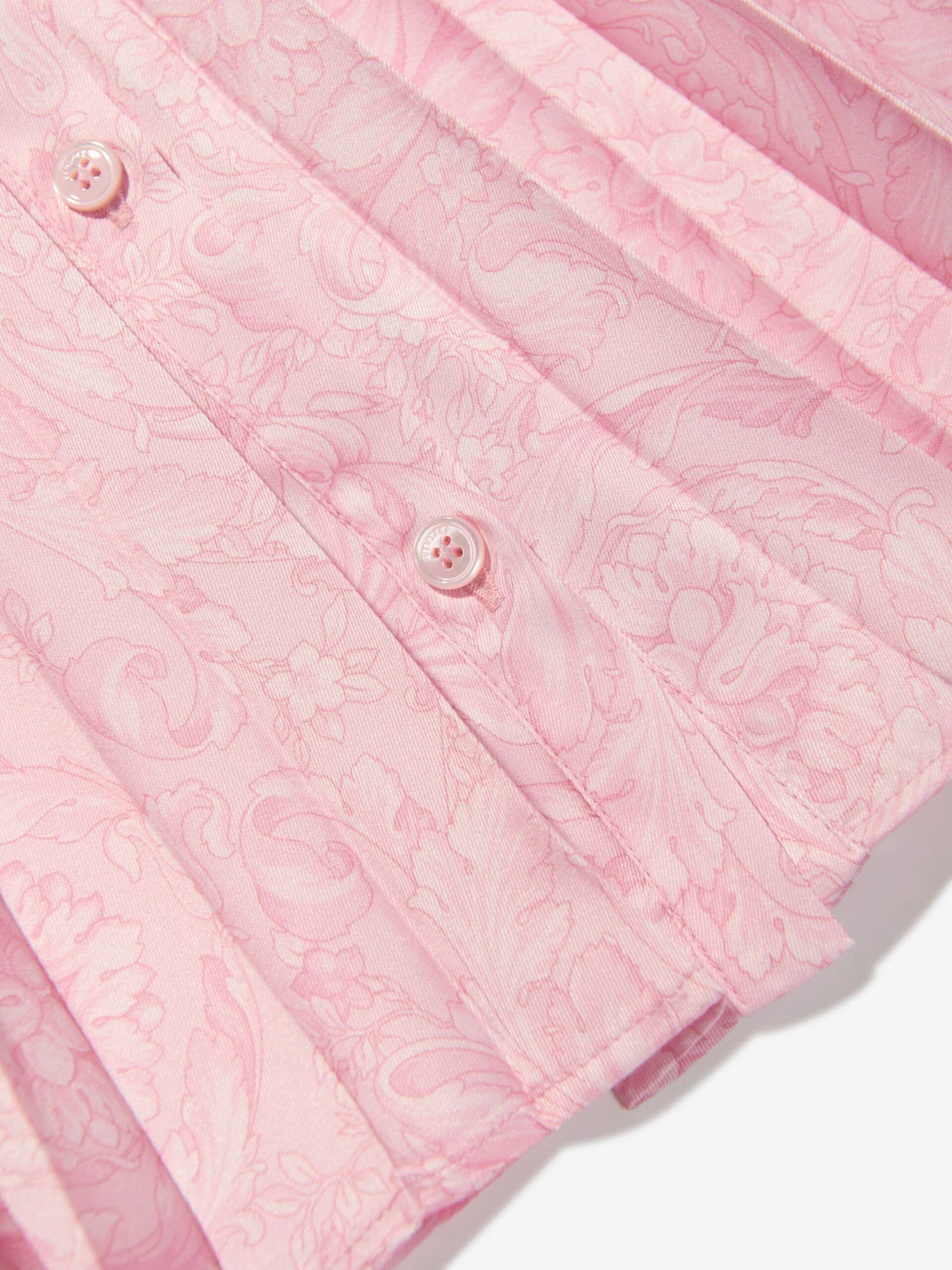 Versace Girls Barocco Shirt Dress In Pink 6 Versace Girls Barocco Shirt Dress In Pink - Image 4