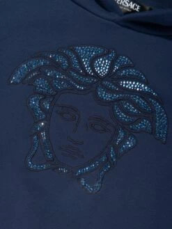 Versace Girls Medusa Sweater Dress In Navy -Monna Clothing Shop VERS4079 NAVY NAVY 3