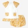 Versace Baby Girls Barocco Dress Wirth Knickers In Gold 1 Versace Baby Girls Barocco Dress Wirth Knickers In Gold -Monna Clothing Shop VERS4104 WHITE GOLD 1