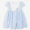 Versace Baby Girls Logo Marine Embroidered Dress In Blue 1 Versace Baby Girls Logo Marine Embroidered Dress In Blue -Monna Clothing Shop VERS4110 WHITE LIGHT BLUE NAVY 1
