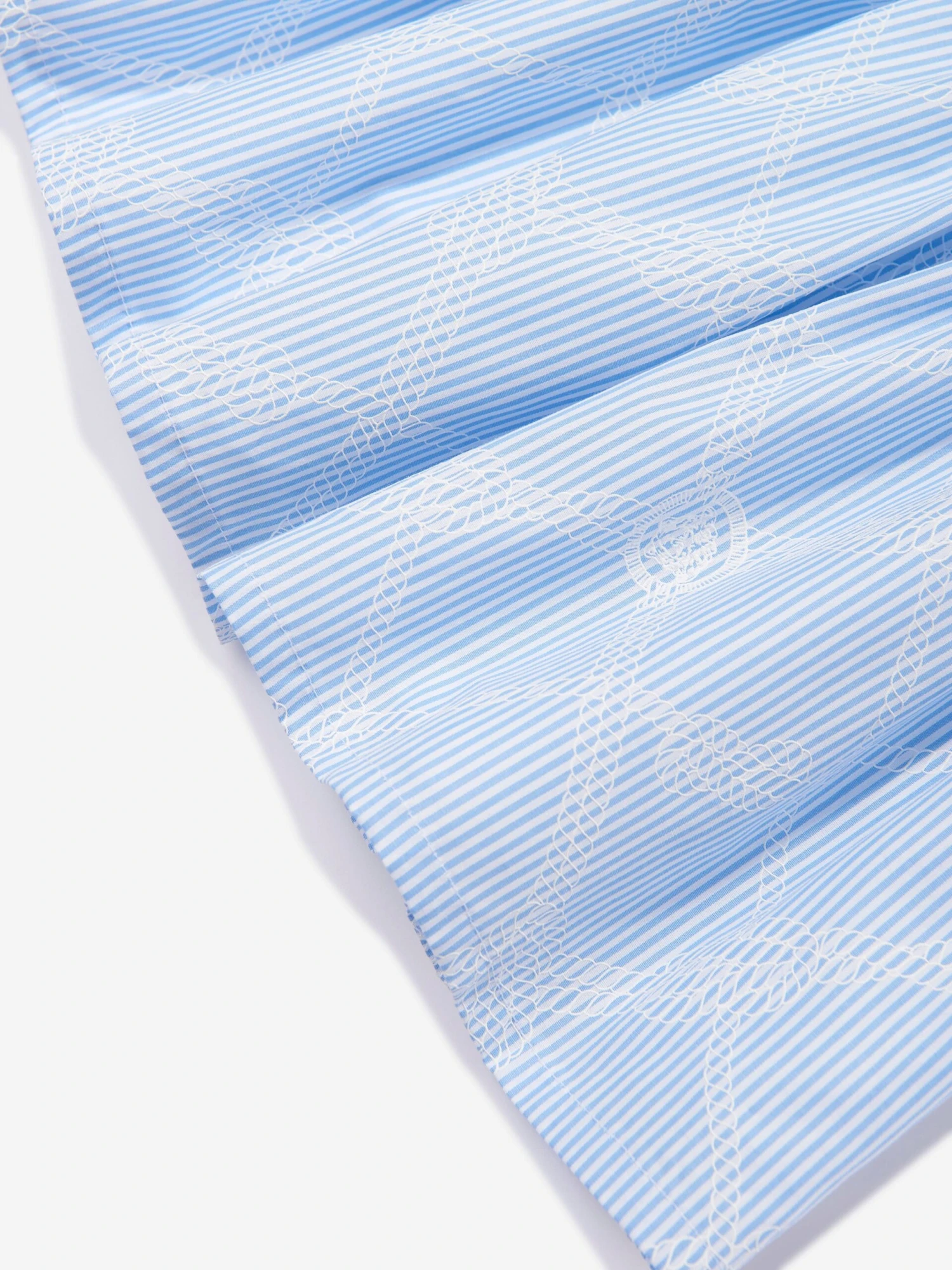 Versace Baby Girls Logo Marine Embroidered Dress In Blue 6 Versace Baby Girls Logo Marine Embroidered Dress In Blue - Image 4