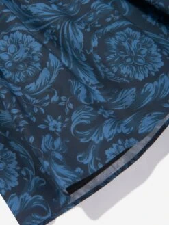 Versace Baby Girls Barocco Print Dress In Navy -Monna Clothing Shop VERS4158 NAVY BLUE 4