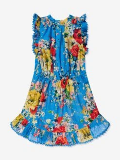 Zimmermann Girls Alight Flip Dress In Blue 7 Zimmermann Girls Alight Flip Dress In Blue -Monna Clothing Shop ZIMS4003 BLUE FLORAL 2