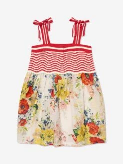 Zimmermann Girls Alight Knit Top Woven Dress In Multicolour