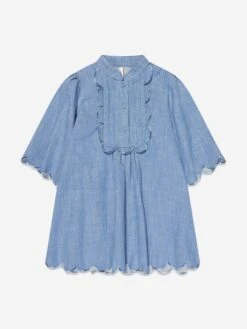 Zimmermann Girls Junie Chambray Dress In Blue