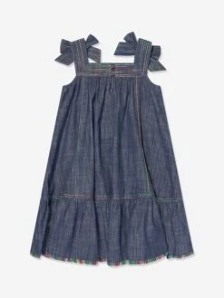 Zimmermann Girls Alight Denim Dress In Blue -Monna Clothing Shop ZIMS4014 MONSOON 2