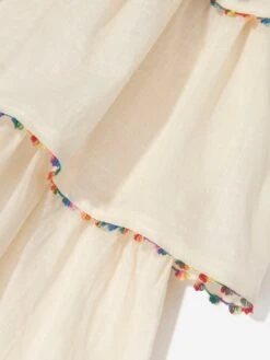 Zimmermann Girls Junie Shirred Dress In Ivory -Monna Clothing Shop ZIMS4019 CREAM MULTI 4