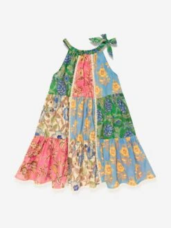 Zimmermann Girls Junie Halter Dress In Multicolour