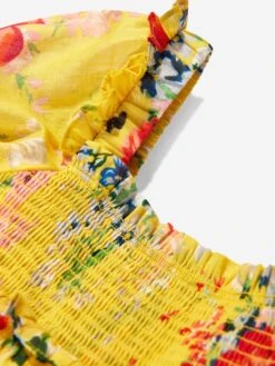 Zimmermann Girls Alight Puff Sleeve Dress In Yellow -Monna Clothing Shop ZIMS4028 YELLOW FLORAL 3