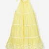 Zimmermann Girls Alight Halter Dress In Yellow 2 Zimmermann Girls Alight Halter Dress In Yellow -Monna Clothing Shop ZIMS4033 YELLOW IVORY 1