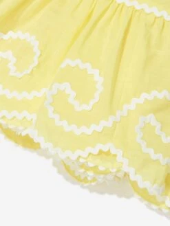 Zimmermann Girls Alight Halter Dress In Yellow -Monna Clothing Shop ZIMS4033 YELLOW IVORY 4