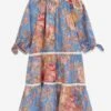 Zimmermann Girls August Puff Sleeve Mini Dress In Blue -Monna Clothing Shop ZIMS4037 DUSTY BLUE FLORAL 1
