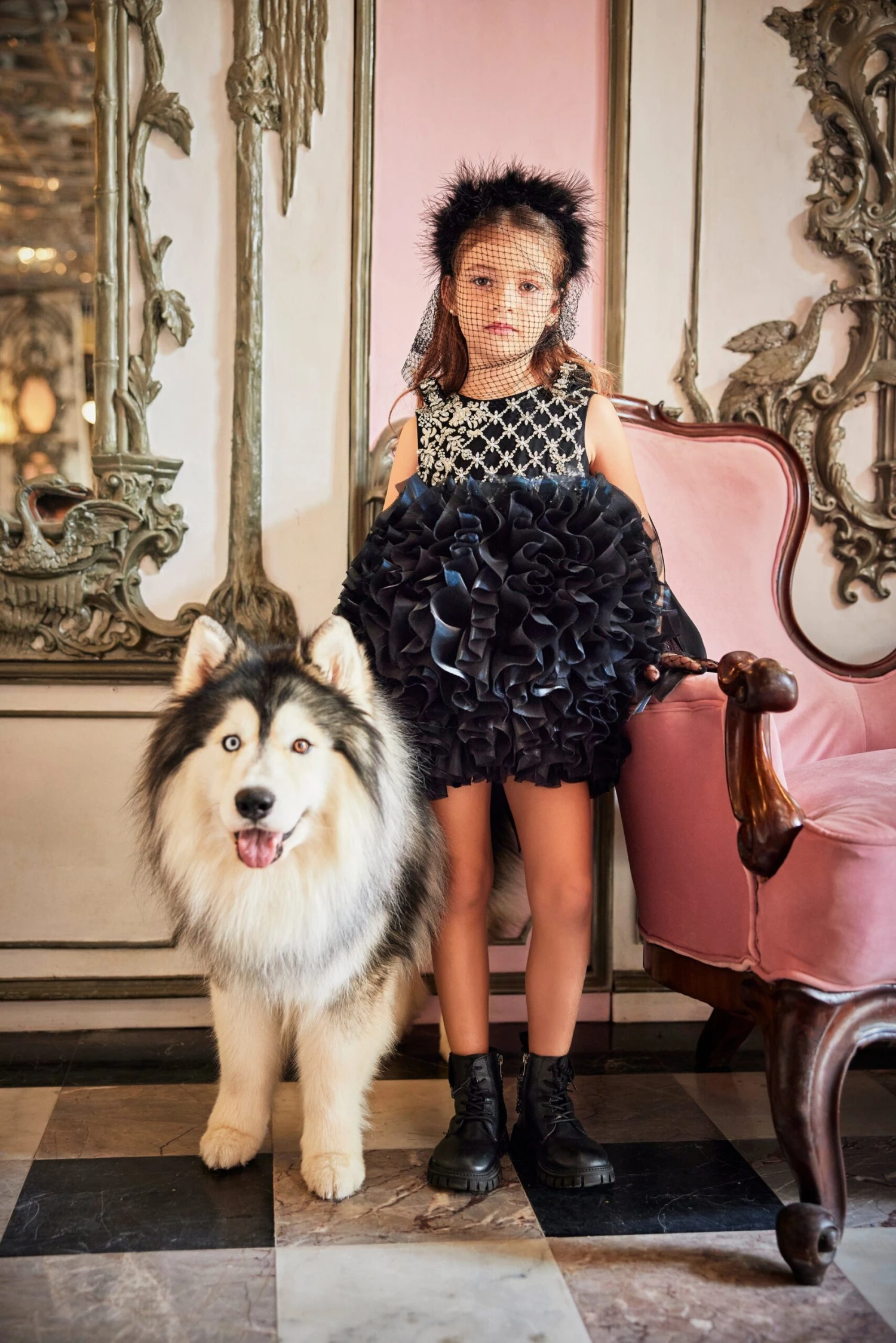 Girls Pomme Occasion Dress In Black 4 Girls Pomme Occasion Dress In Black - Image 2